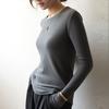 Womens Winter Thermal Base Layer Top Slim Fit Round Neck Long Sleeve T-Shirt Soft Stretch Cotton Blend