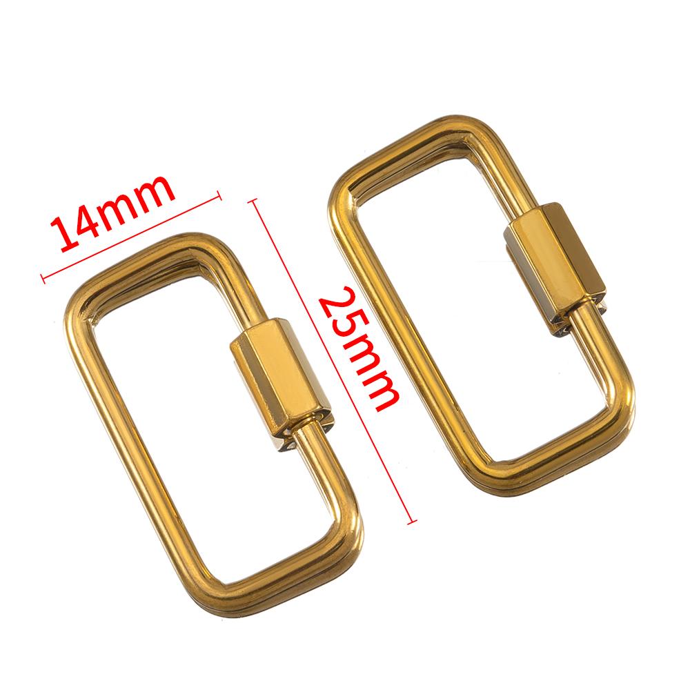 5pcs Stainless Steel D Oval Heart Shape Locking Carabiner Screw Clip Link Hook For DIY Keychain Holder Necklace Jewelry Making
