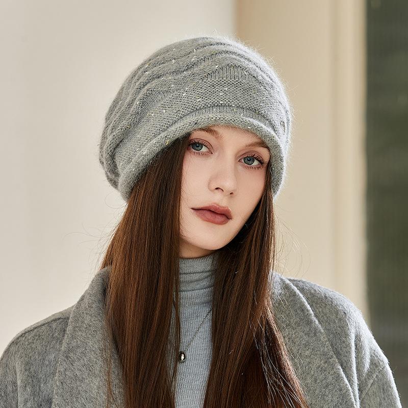 Dzianinowe wełniane czapki damskie na jesień i zimę, ciepłe berety, pogrubione, codzienne kapelusze