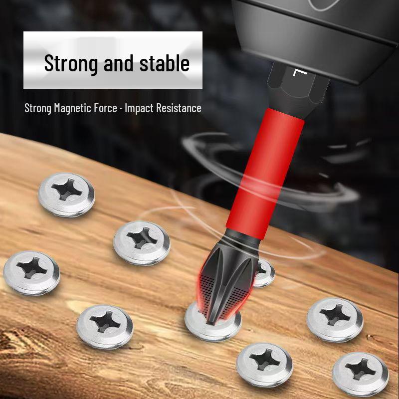 Shock-resistant Magnetic Phillips Screwdriver Bits with Anti-slip Teeth