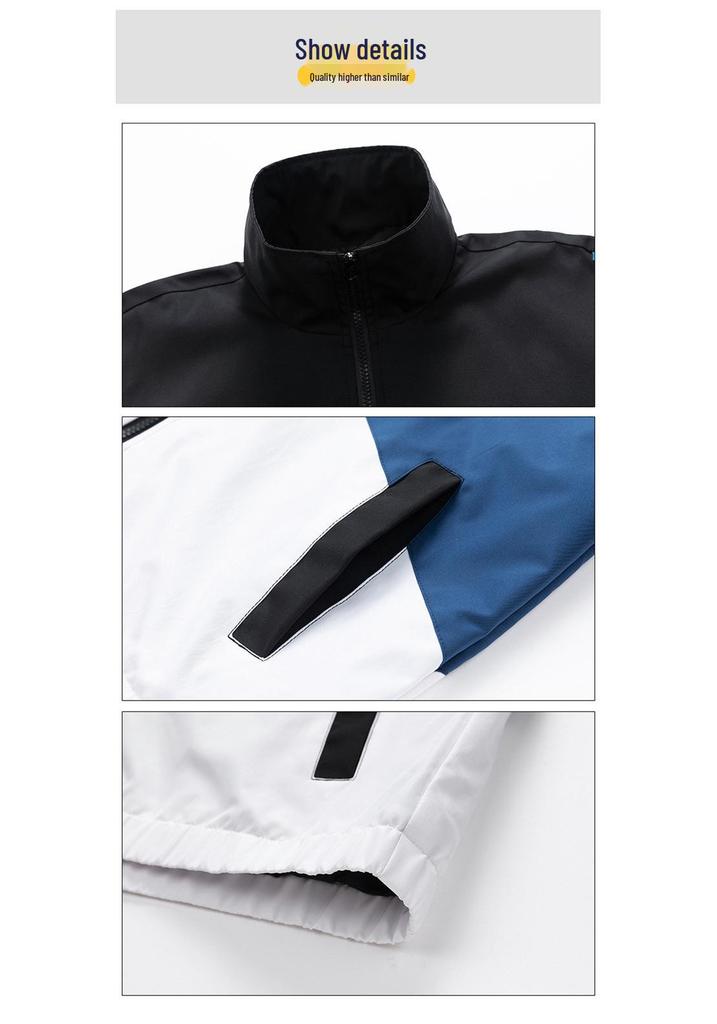2026 Men's Spring/Autumn Loose Color Block Workwear Jacket - Trendy Casual Outerwear for Couples and Cycling.