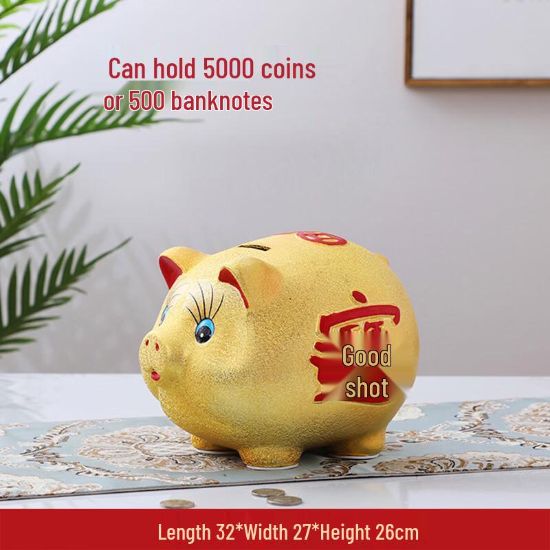 Ceramic Golden Pig Piggy Bank