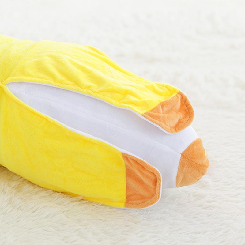 5070Cm Half Peeled Yellow Banana Plush Pillow Stuffed Soft Fruit Cushion Leg Body Support Sleeping Bolster Plushie Gift