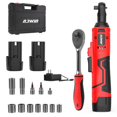 Navin Rechargeable Ratchet Wrench, 16.8V Cordless Electric Ratchet Wrench, Socket Wrench Set, Garage Tool Set, Max Torque 55Nm, For Site Renovation, S