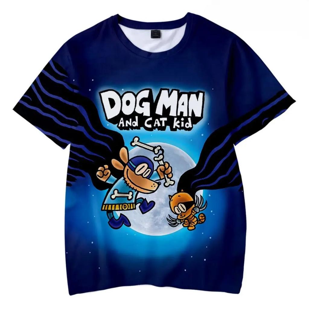 2025 T-shirty dla chłopców z kreskówkami, anime, psem, mężczyzną, letnie, z krótkim rękawem, ubrania dla chłopców, T-shirt, topy, koszulka, odzież dziecięca