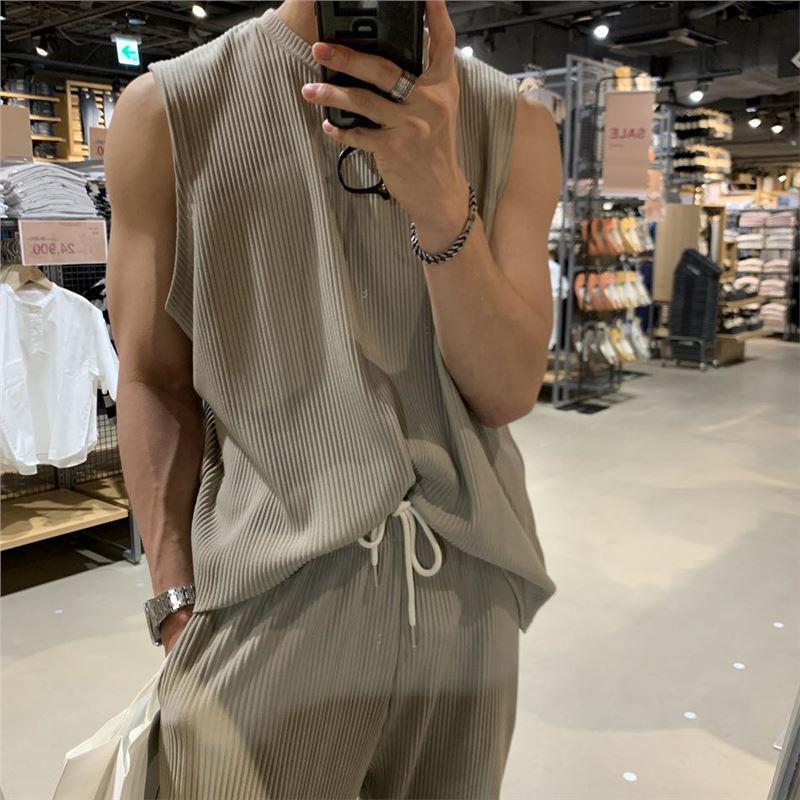 

Мужской модный фитнес спортивный жилет без рукавов футболка костюм M