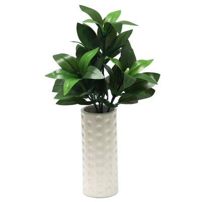 Artificial Shikimi Flowers, 28.5cm, with Vase, for Buddhist Altars and Graves [Permanent, No Maintenance Required]. Realistic Texture, Perfect for