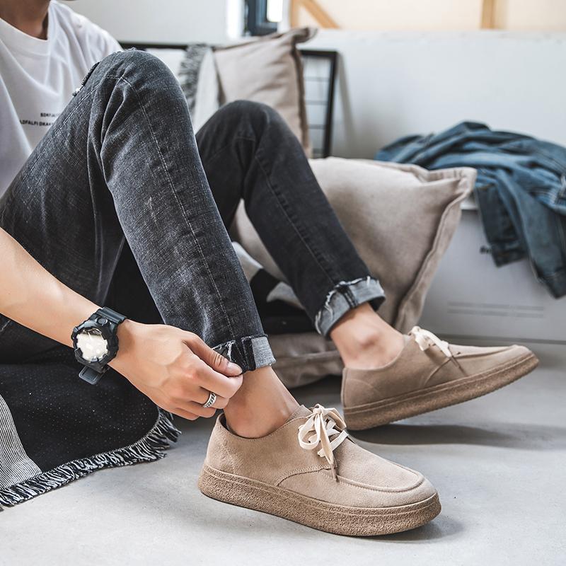 Pánské ležérní boty z semišové kůže Klasické Retro Pohodlná Měkká podrážka Řidičské Pánské Outdoorové Oxfords boty Šněrovací Baleríny Tenisky