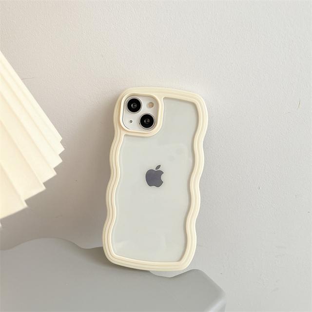 Ins Korea Cute 3D Cream Wavey Transparente Handyhülle für Iphone 13 12 11 Pro Xs Max X Xr Objektiv Schutzhülle klar weiche Rückseite