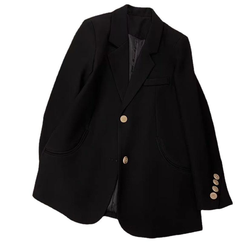 Damemote Uformell ensfarget blazerdrakt med lommer Langermet cardigan koreansk multifarger blazerjakke