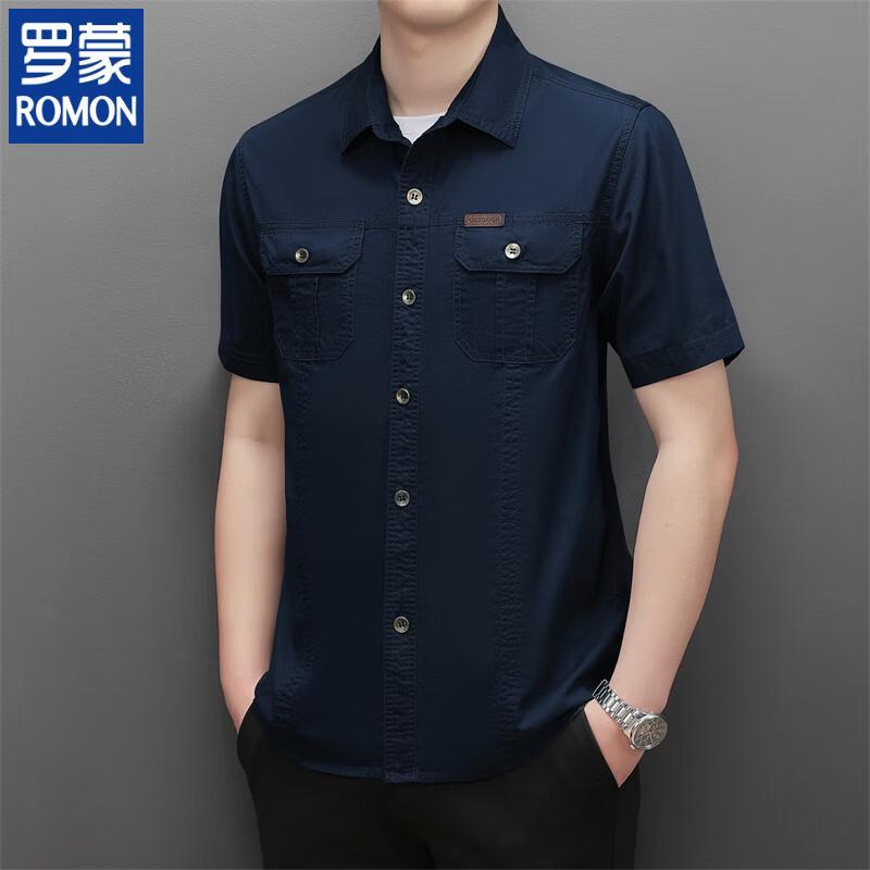 ROMON Men s 2026 Summer Cotton Short-Sleeve Work Shirt XL/180