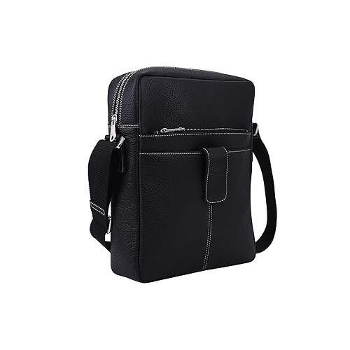 RSINC  Genuine Leather Cross Body Sling Bag for Men | Black B0BDSLBBC7 - Vinata
