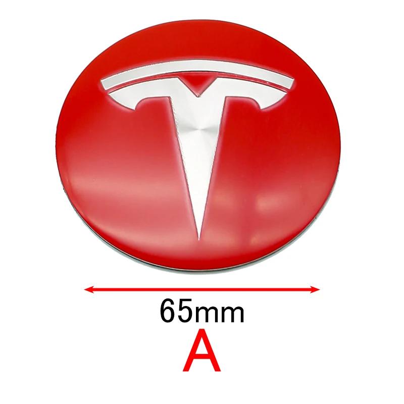 4Pc 65mm Car Wheel Hub Center Caps Emblem Stickers for Tesla Model 3 Y S X Roadster Hub Cap Center Cap Logo Sticker High Quality