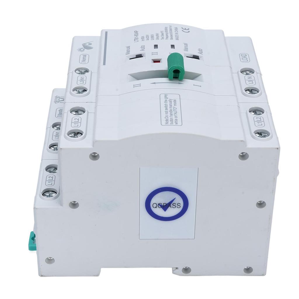 Double Power Automatic Transfer Switch 4P Photovoltaic To Mains DIN Rail Mount Electrical Selector Switch 63A