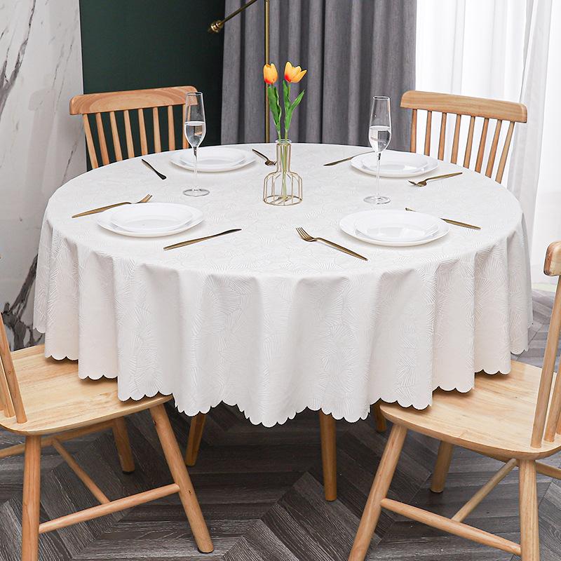 European Waterproof Tablecloth Fabric Oil-Proof And Anti-Scalding Leave-In Tablecloth Hotel Household Round Round Table Dining Table Cloth Tablecloth