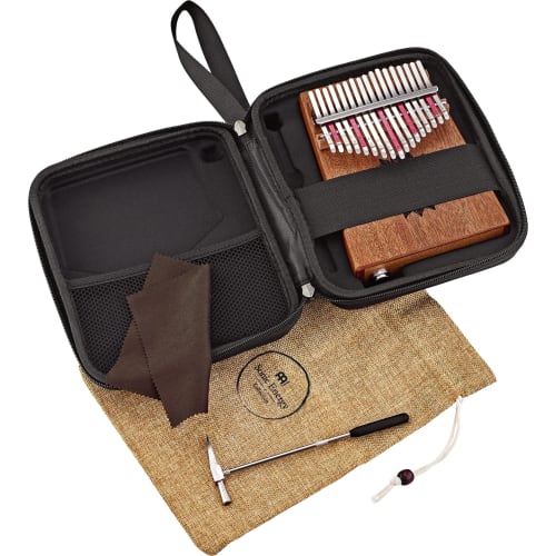 MEINL Sonic Energy Collection Electric Kalimba with Soundhole Pickup, Mahogany, 17 Keys, C Major Scale, PKL1708H (Includes Case, Bag, Cloth, and Tunin