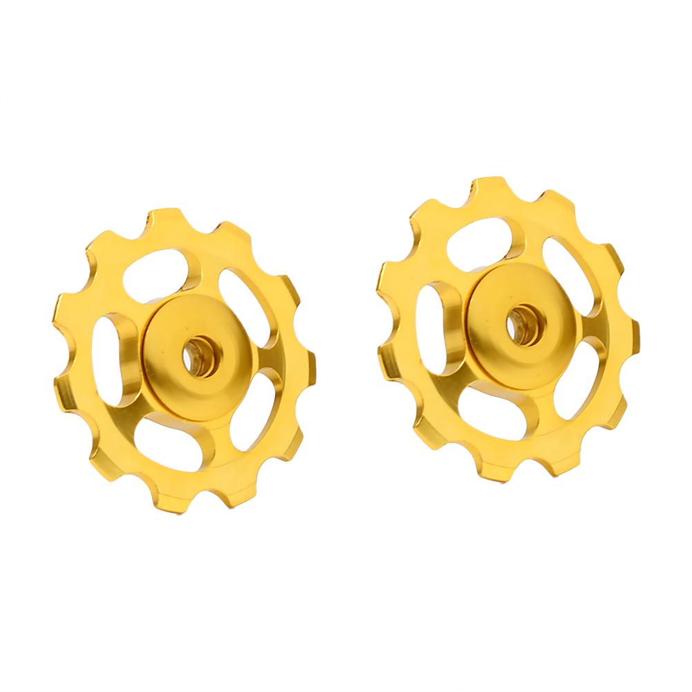 2pcs Aluminum Alloy 11T CNC Wheel Rear Derailleur Pulley For Bike(black+red)