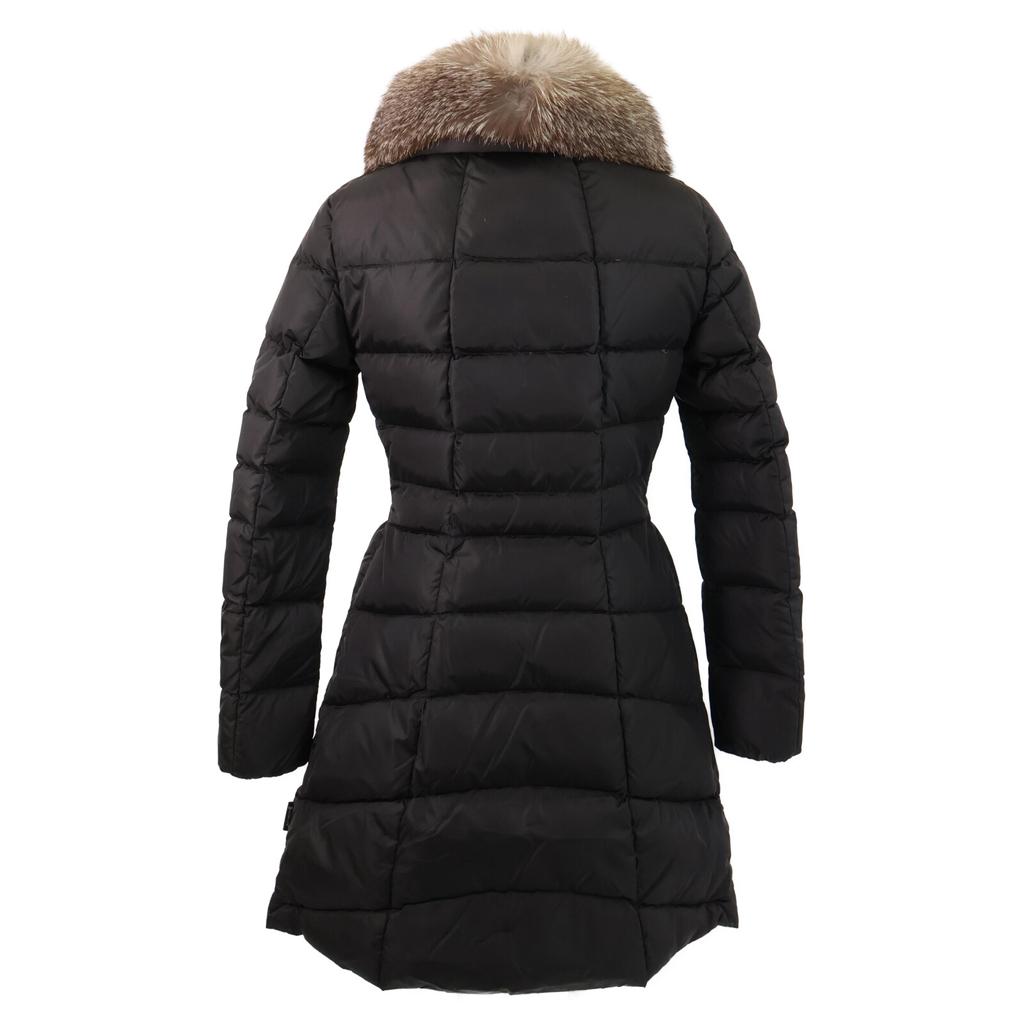 MONCLER [Domestic regular] HIRONDELLE hoodie down with fox fur collar coat 0 blackUsed