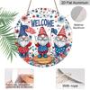 2D Flat, 1pc 4th of July Wreath Gnome Welcome Door Decor, Patriotic Bow Round Aluminum Decorative, American Star Flag, Weatherproof Metal Wall Decor