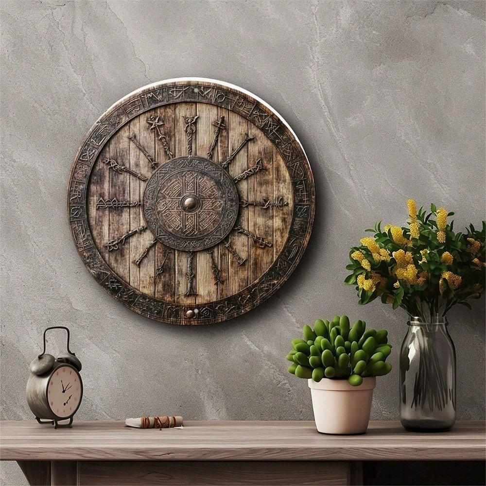 Vintage Nautische Kompassrose Aluminium Wandkunst Schild 8x8 Zoll Runde Metall Dekoration