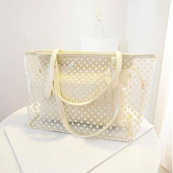 Premium Quality 2pcs/set Womens Clear Transparent Shoulder Bags For Fashion Enthusiasts