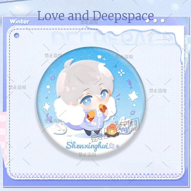 Love and Deepspace 58MM Badge Sylus Rafayel Zayne Xavier Caleb Anime Cosplay Cartoon Emblem Brooch Pin Fans Collection Deco Gift