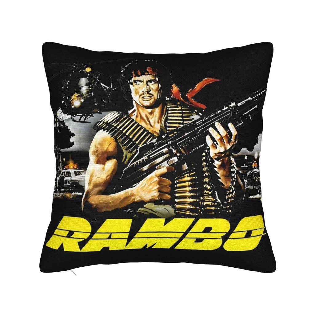 John Rambo Movie Classic Red Text Logo Pillowcases Novelty Pillow Case For Living Room Sofa Comfy Pillow Cover