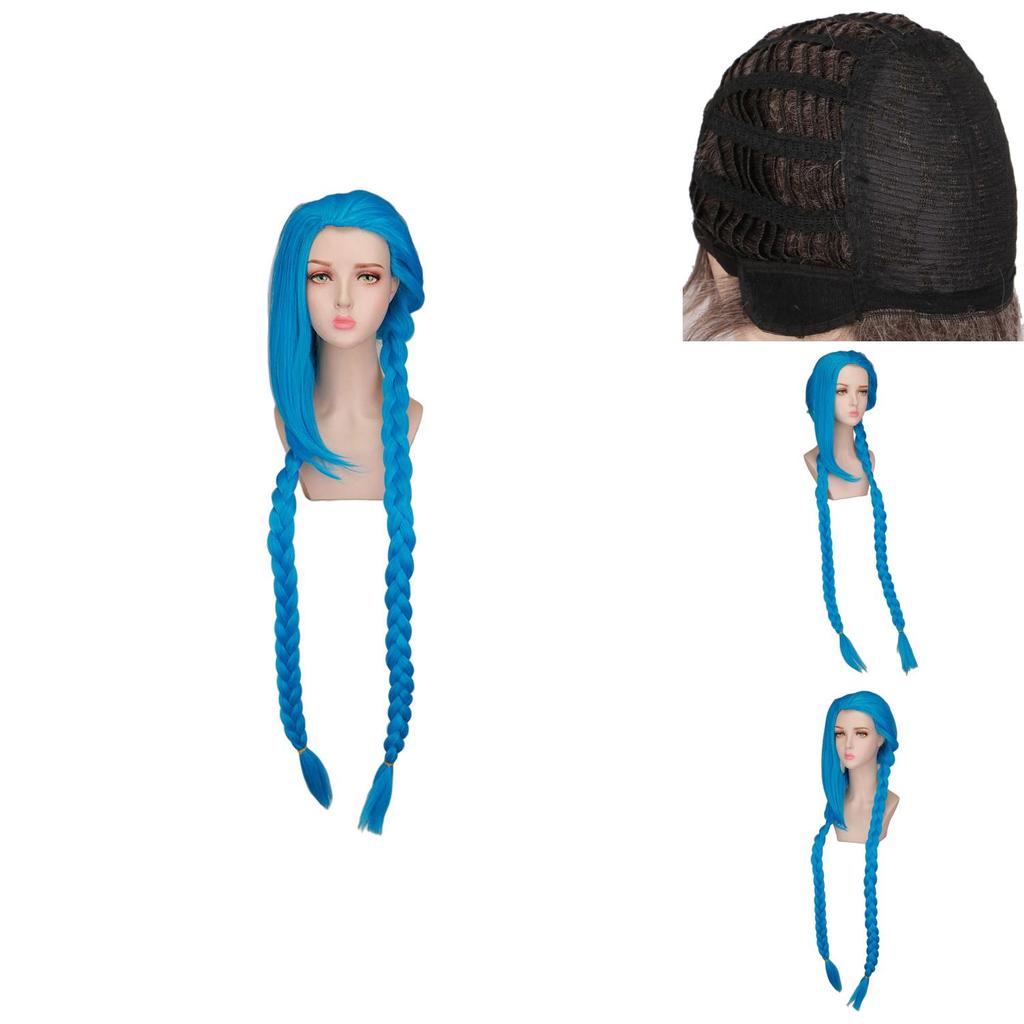 Lol Jinx Cosplay Wig With Breathable Hightemperature Silk For Anime Fans