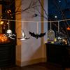 Halloween Holiday Decoration 6Pcs Wooden Hanging Decoration, Ghost Pumpkin Eyeball Party Supplies Ornament with Rope, Spooky
