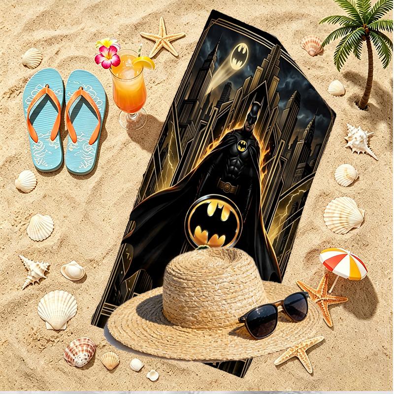 Toalha de Praia com Estampa do Batman, Toalha de Praia Versátil Leve Absorvente para Piscina Surf Yoga Banheiro, Perfeita para Presente de Aniversário Feriado