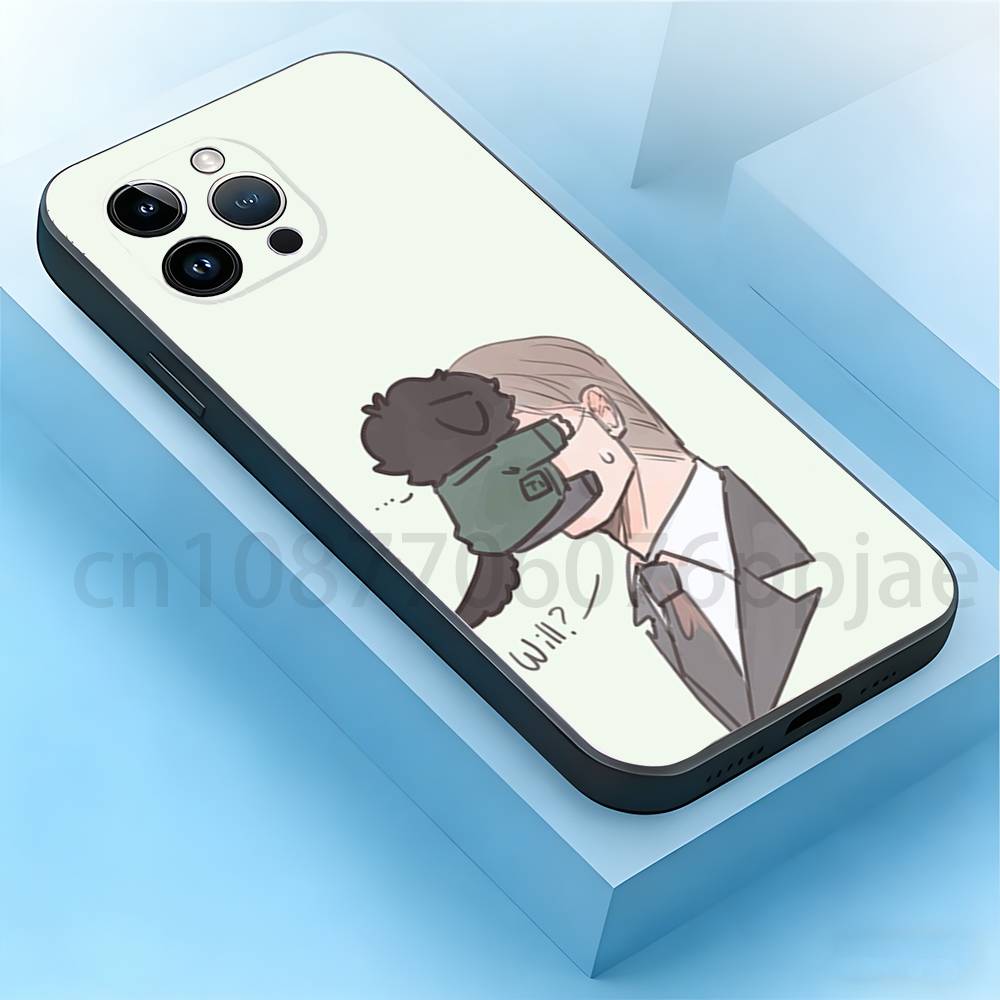 

H-HannibalS and Will Chibi Phone Case For iPhone 17,16,15,14,13,12,11,XR,Pro,Max,Plus,mini, Silicone Black Cover iPhone12PROMAX
