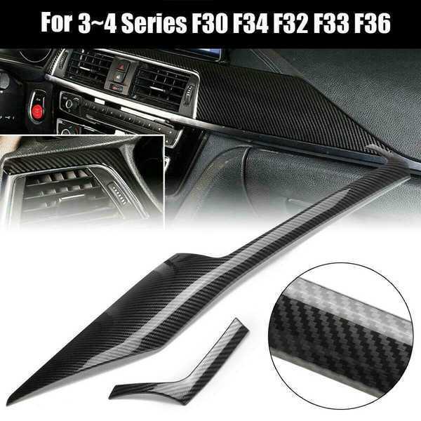 2-Piece Carbon Fiber Texture ABS Center Console Trim for BMW 3 Series F30/F34/F32/F33/F36