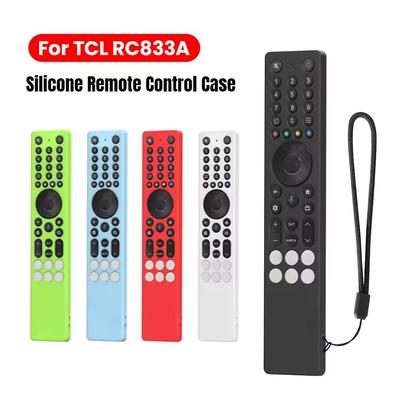 Silicone Remote Case for TCL RC833A Remote Control Protective Case with Lanyard Drop-Proof RC Cover Waterproof Shell TV Supplies