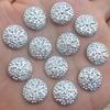 Diy 40pcs 14mm Round Flower Pattern Flat Back Party Decoration Button Lane Stone scrapbook.-A30