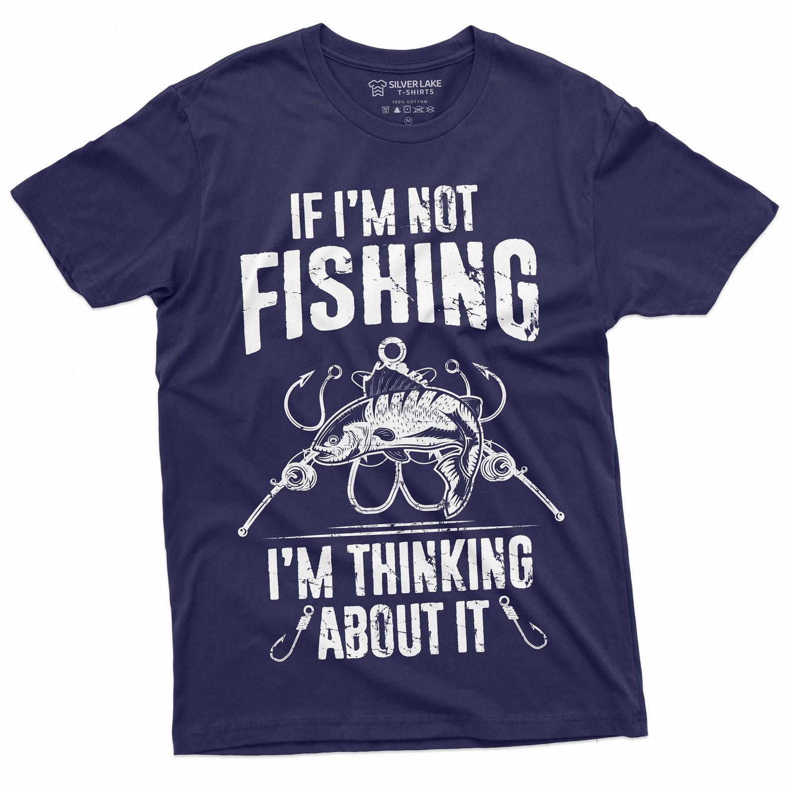 Men s Funny Fishing Thinking about it T-shirt Fishing Hobby Tees Dad Grandpa Husband Gift ideas Humor saying shirt for Him S