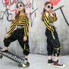Children Hip Hop Clothes Girls Jazz Street Dance Costume Kids Sweatshirt Pants Set Ballroom Dancewear Stage Rave Clothing