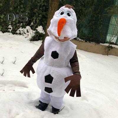 Deti Snehuliak Cos Oblek Zvieracia hlava Dlhé rukávy Overal Cosplay Párty Fotografovanie Rekvizita Detské predstavenie Kostým Novoročné Spoločenské oblečenie