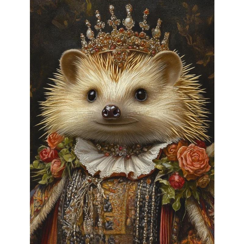 Funny Pet Dog Renaissance Animal Portraits Minimalist Wall Art Print Canvas Painting for Living Room Modern Home Decor