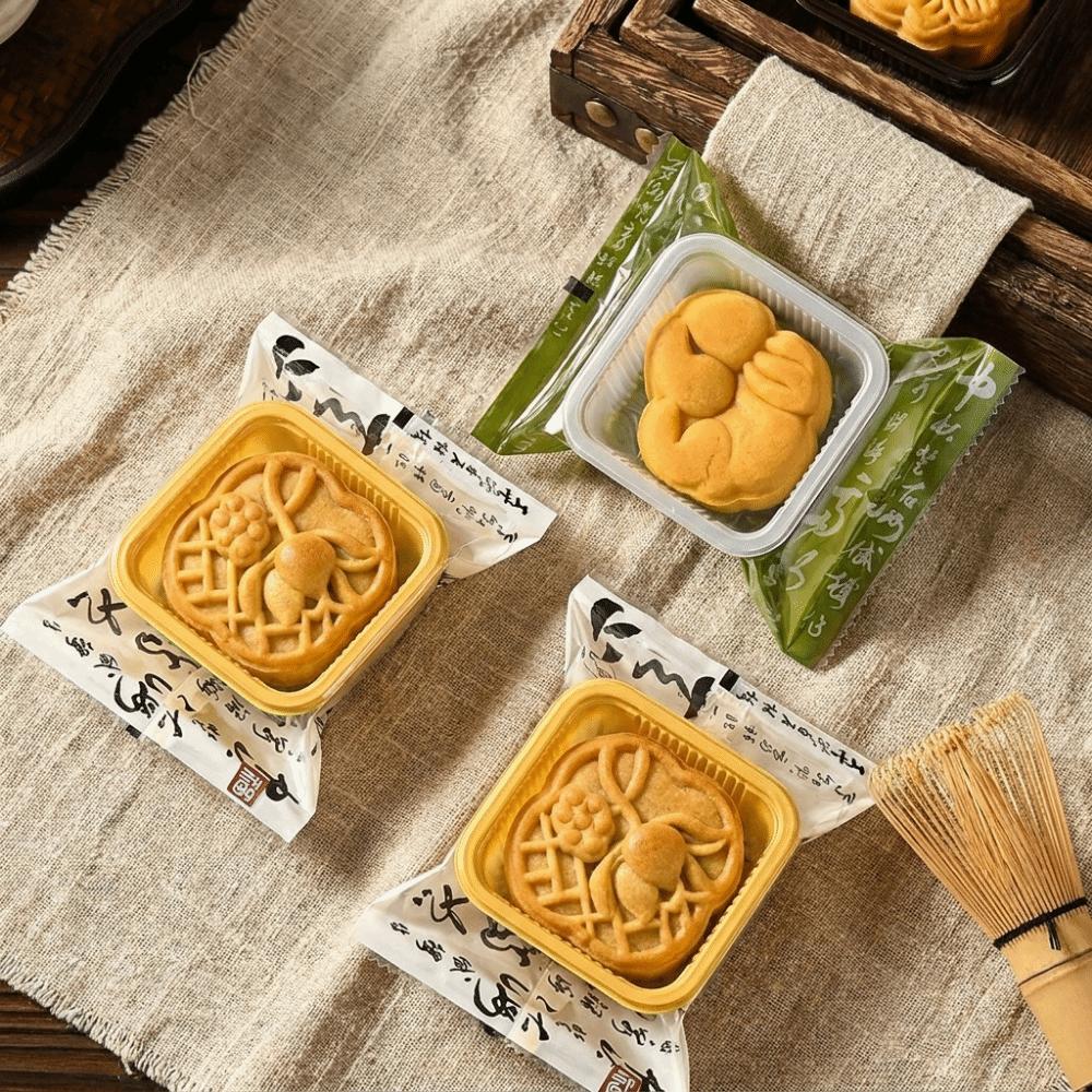 100PCS Chinese Style Mooncake Wrapping Bag Flat Plastic Bag Machine Seal Bags Egg Yolk Crisp
