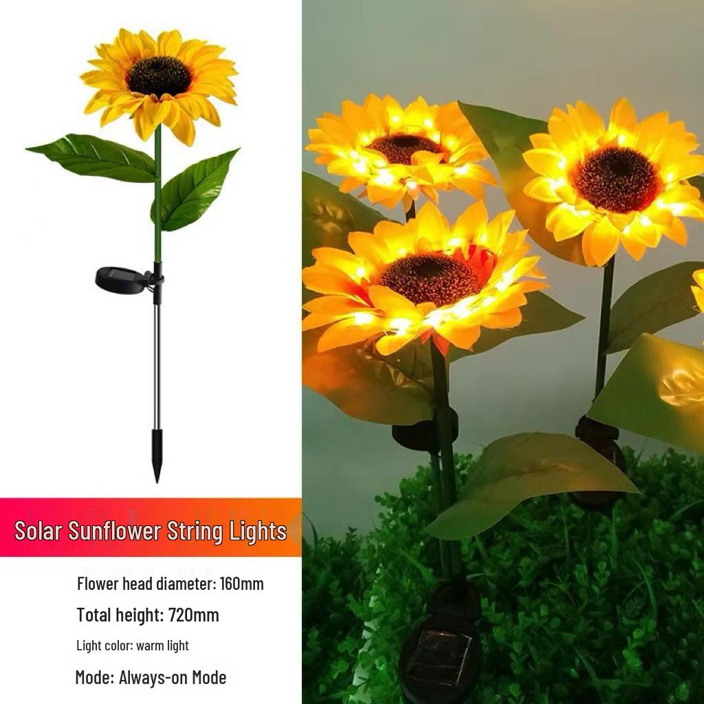 Solar LED Sunflower Garden Stake Light for Outdoor Decor