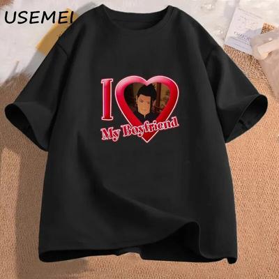 Camisetas Geto Suguru I Love My Boyfriend para mujer, camiseta gráfica unisex Gojo Satoru Anime, camiseta unisexga, ropa de algodón de los años 90, ropa urbana