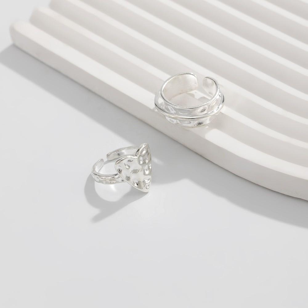 Exaggerated Wide Ring Set Heart Shaped Women Jewelry Fashion Joint Rings  Ladies