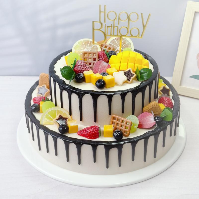 2025 Europäisches zweistöckiges Obstkuchenmodell für Ausstellungszwecke