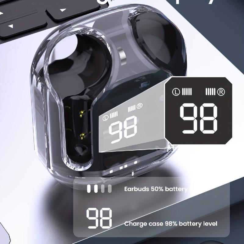Transparent TWS Wireless Earbuds, Stereo Headphones, Sports Headphones, 8D Sound Quality, Dolby Sound Effect, Compatible with All Smartphones