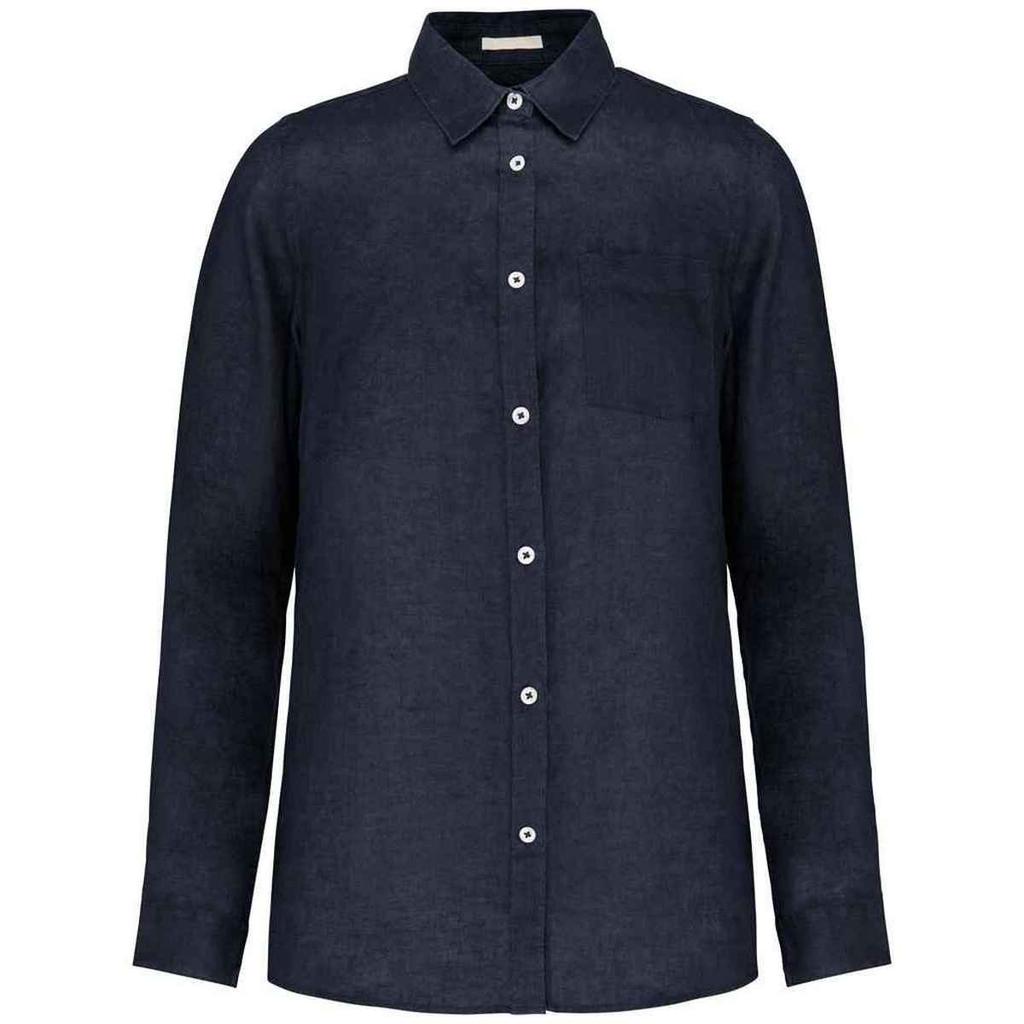 Spasso Mens Linen Long-Sleeved Shirt