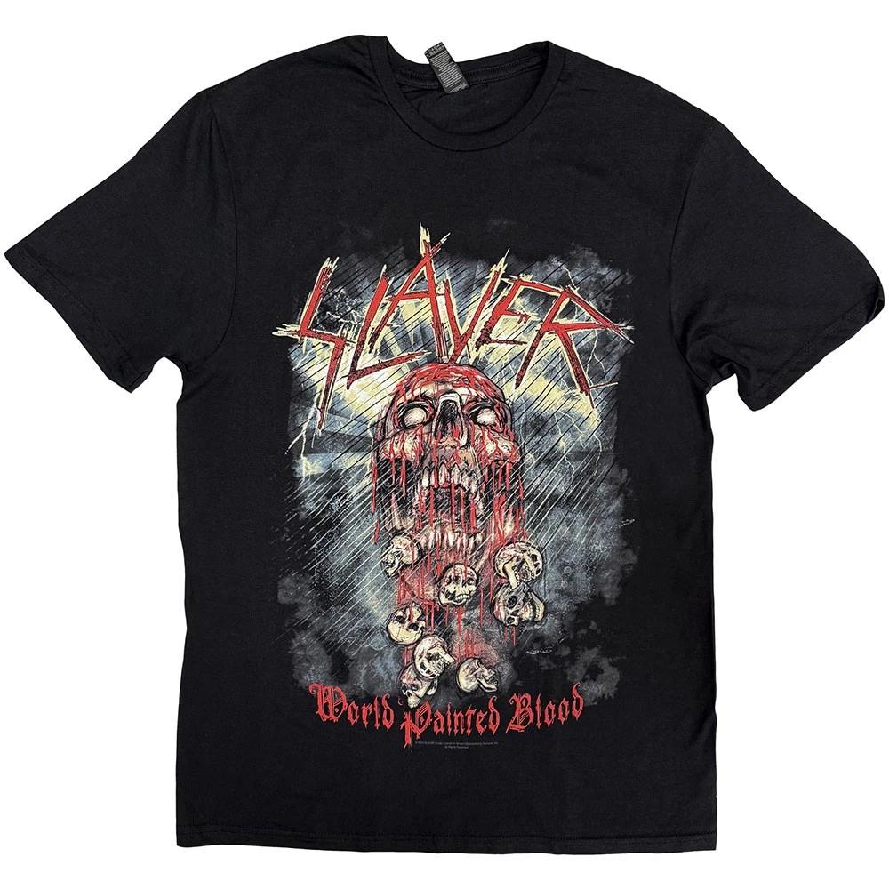 Slayer T Shirt World Painted Blood Skeleton Band Logo Official Mens Black XL