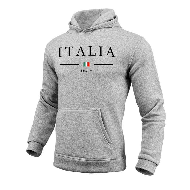 Italy Fahsion Printed Hoodies for Men High Quality Hooded Long Sleevd Pullover 2025 Male Daily Casual Sports Fitness Sweatshirts