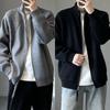 Unisex Stand Collar Zipper Knit Sweater Coat - Casual Autumn/Winter Loose Cardigan
