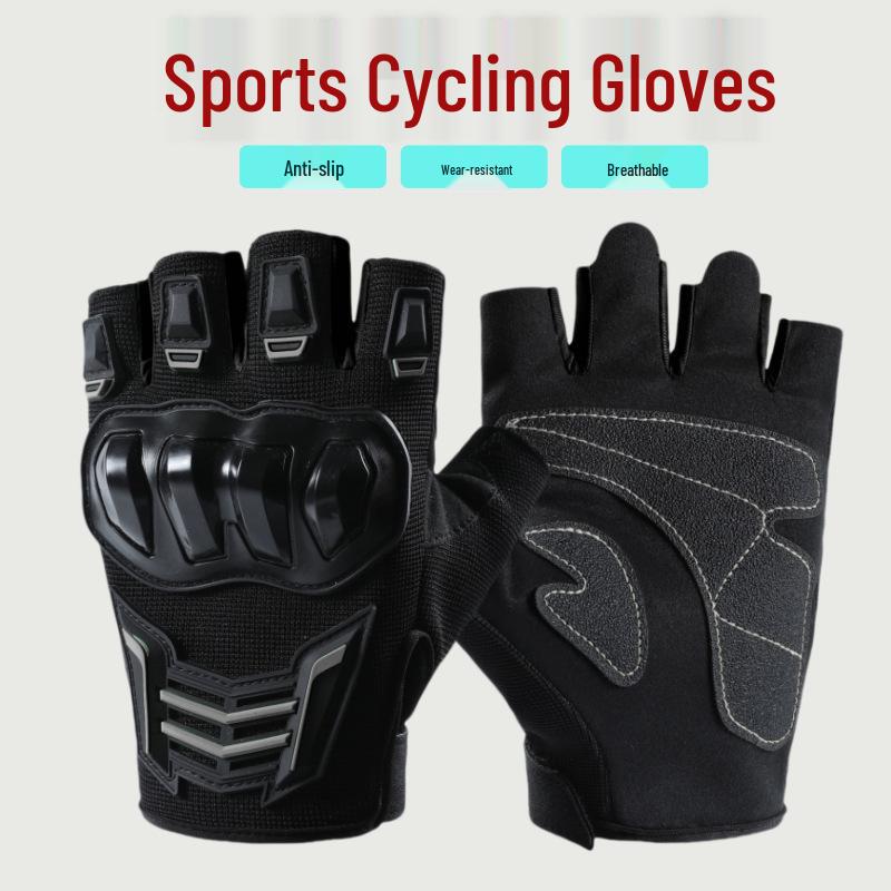 

Half-Finger Breathable Cycling and Motorcycle Racing Gloves - Wear-Resistant, Anti-Slip Outdoor Gear M