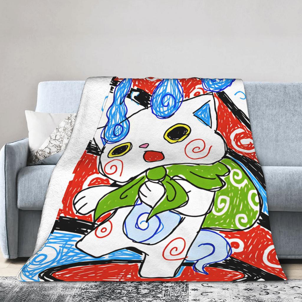 Yokai Watchs Flannel Blanket Spring Super Soft Bedding Throws For Boy Girl Outdoor Funny Bedspread Sofa Bed Cover